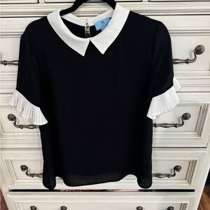 CeCe Top Blouse Classic with Peter Pan Collar like new Sz Large
